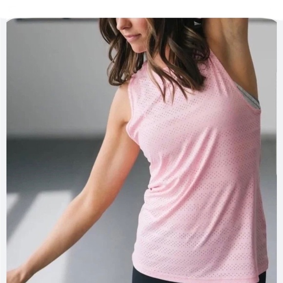 ZYIA Active Pink Blossom Perforated Chill Tank Top Crew Neck Size XXL - Picture 7 of 7